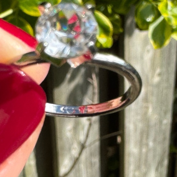UNCAS Solitaire Ring Silver Engagement CZ Size 5.5 Vintage - Picture 6 of 10
